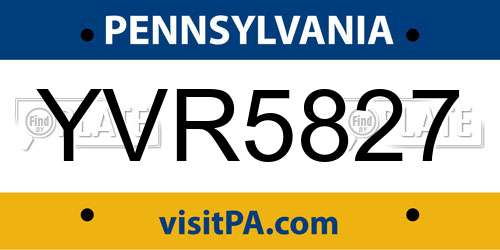 YVR5827 Pennsylvania License Plate
