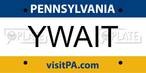 YWAIT Pennsylvania License Plate