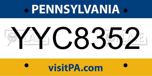 YYC8352 Pennsylvania License Plate