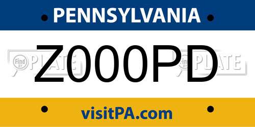 Z000PD Pennsylvania License Plate