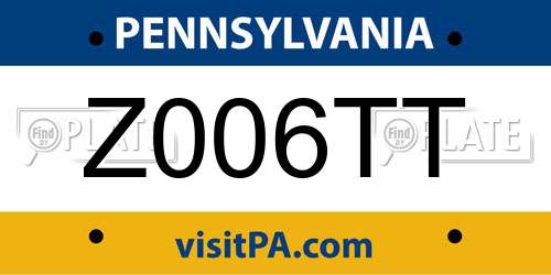 Z006TT Pennsylvania License Plate