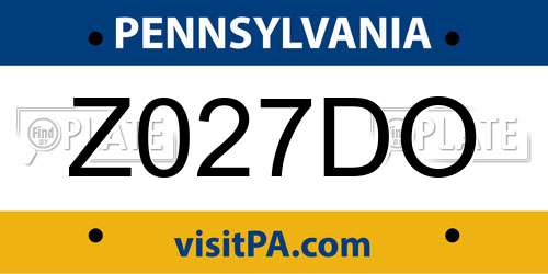 Z027DO Pennsylvania License Plate