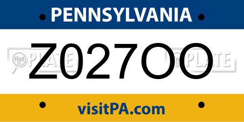 Z027OO Pennsylvania License Plate