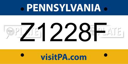 Z1228F Pennsylvania License Plate