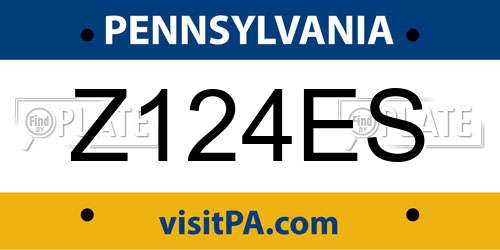 Z124ES Pennsylvania License Plate