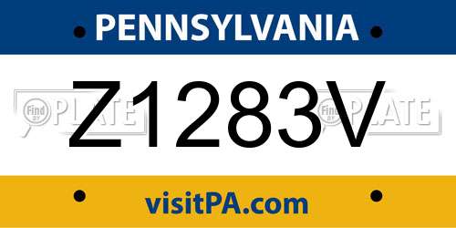 Z1283V Pennsylvania License Plate