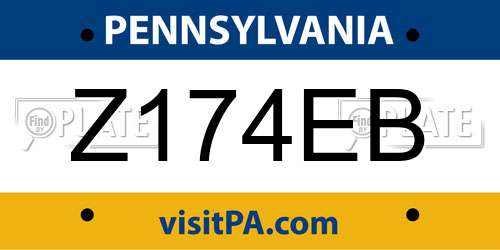 Z174EB Pennsylvania License Plate