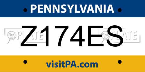 Z174ES Pennsylvania License Plate