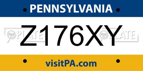 Z176XY Pennsylvania License Plate