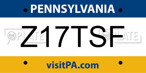 Z17TSF Pennsylvania License Plate