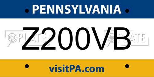 Z200VB Pennsylvania License Plate