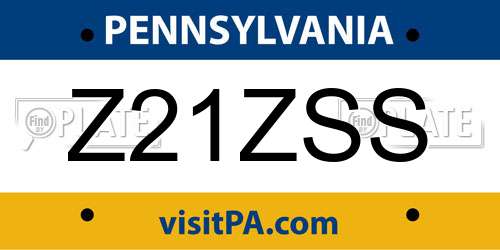 Z21ZSS Pennsylvania License Plate