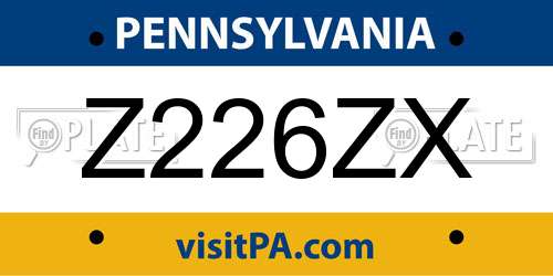 Z226ZX Pennsylvania License Plate
