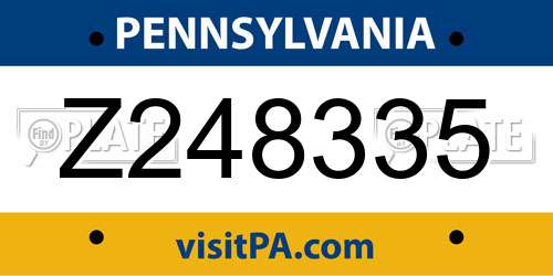 Z248335 Pennsylvania License Plate