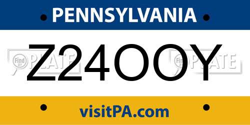 Z24OOY Pennsylvania License Plate
