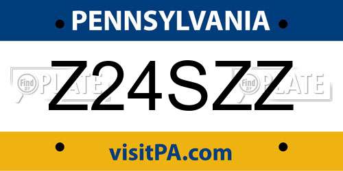 Z24SZZ Pennsylvania License Plate