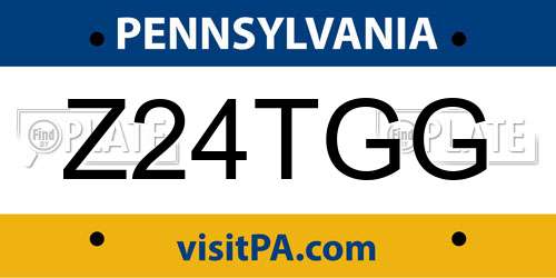 Z24TGG Pennsylvania License Plate