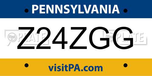 Z24ZGG Pennsylvania License Plate