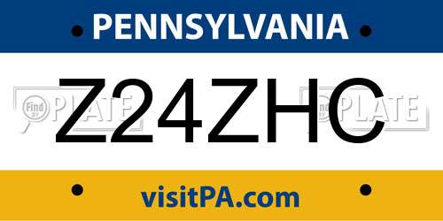 Z24ZHC Pennsylvania License Plate