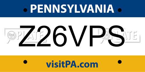 Z26VPS Pennsylvania License Plate