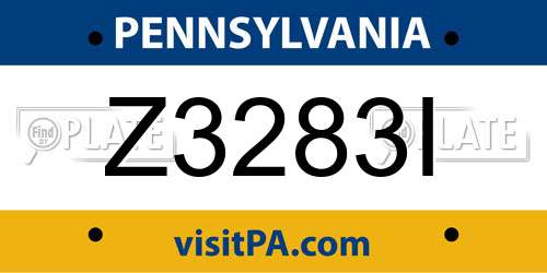 Z3283I Pennsylvania License Plate