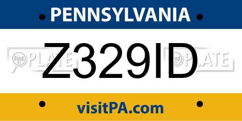Z329ID Pennsylvania License Plate