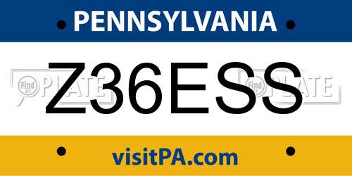 Z36ESS Pennsylvania License Plate