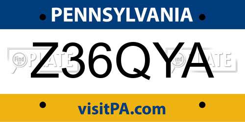 Z36QYA Pennsylvania License Plate