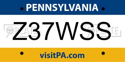 Z37WSS Pennsylvania License Plate