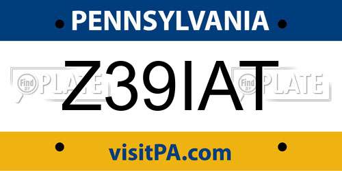 Z39IAT Pennsylvania License Plate