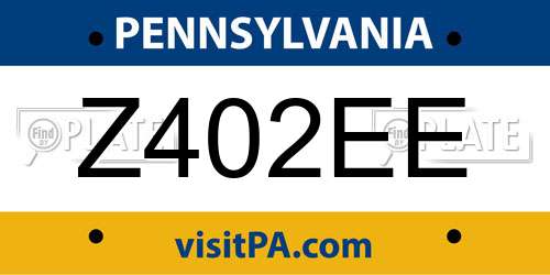 Z402EE Pennsylvania License Plate