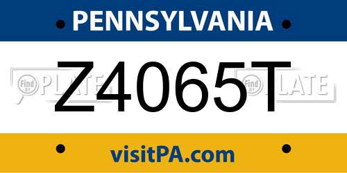 Z4065T Pennsylvania License Plate