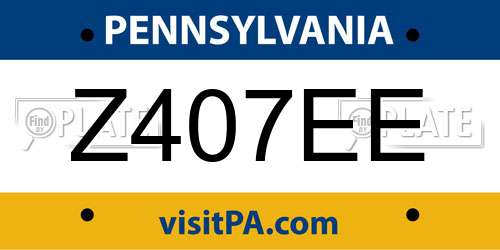 Z407EE Pennsylvania License Plate