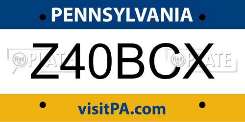 Z40BCX Pennsylvania License Plate
