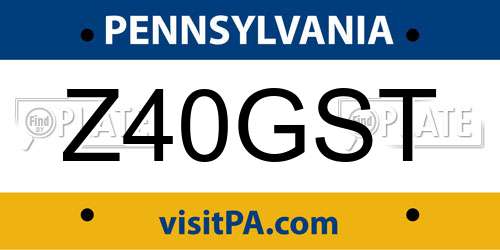 Z40GST Pennsylvania License Plate