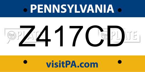 Z417CD Pennsylvania License Plate