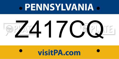 Z417CQ Pennsylvania License Plate