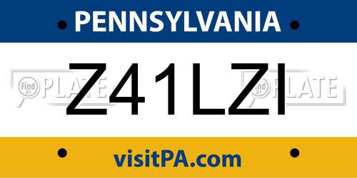 Z41LZI Pennsylvania License Plate