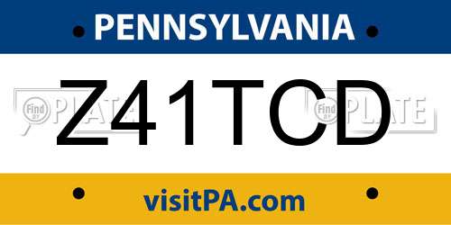 Z41TCD Pennsylvania License Plate