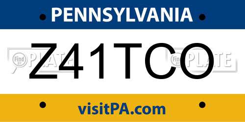 Z41TCO Pennsylvania License Plate
