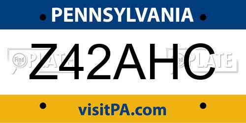 Z42AHC Pennsylvania License Plate