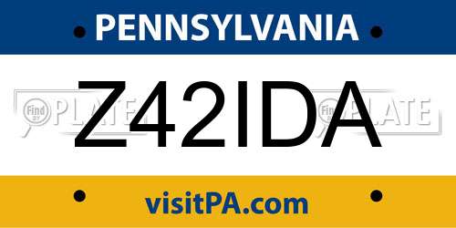 Z42IDA Pennsylvania License Plate