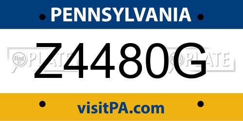 Z4480G Pennsylvania License Plate