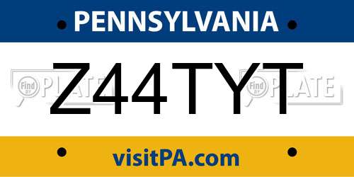 Z44TYT Pennsylvania License Plate