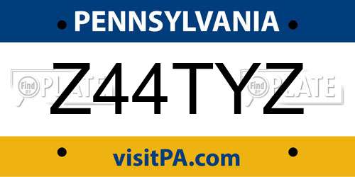 Z44TYZ Pennsylvania License Plate