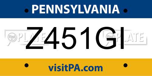 Z451GI Pennsylvania License Plate