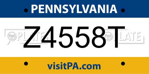 Z4558T Pennsylvania License Plate