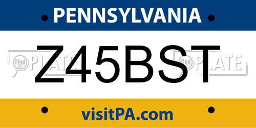 Z45BST Pennsylvania License Plate