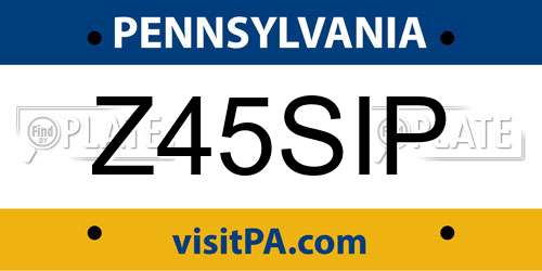 Z45SIP Pennsylvania License Plate