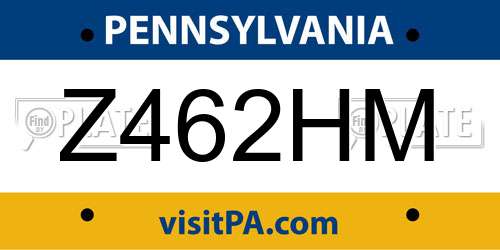 Z462HM Pennsylvania License Plate